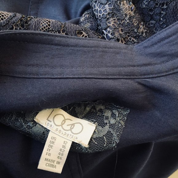 Logo By Lori Goldstein Jacket Waterfall Drawstring Cinch Lace - Picture 9 of 12